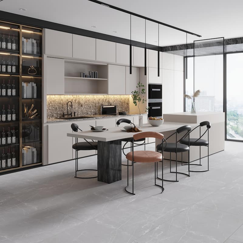 Regalia 24x48 in. Matte Porcelain Marble-look Vein Large Wall and Floor Tile (15.5 sq ft/case, 2-Pack) - Ash Gray