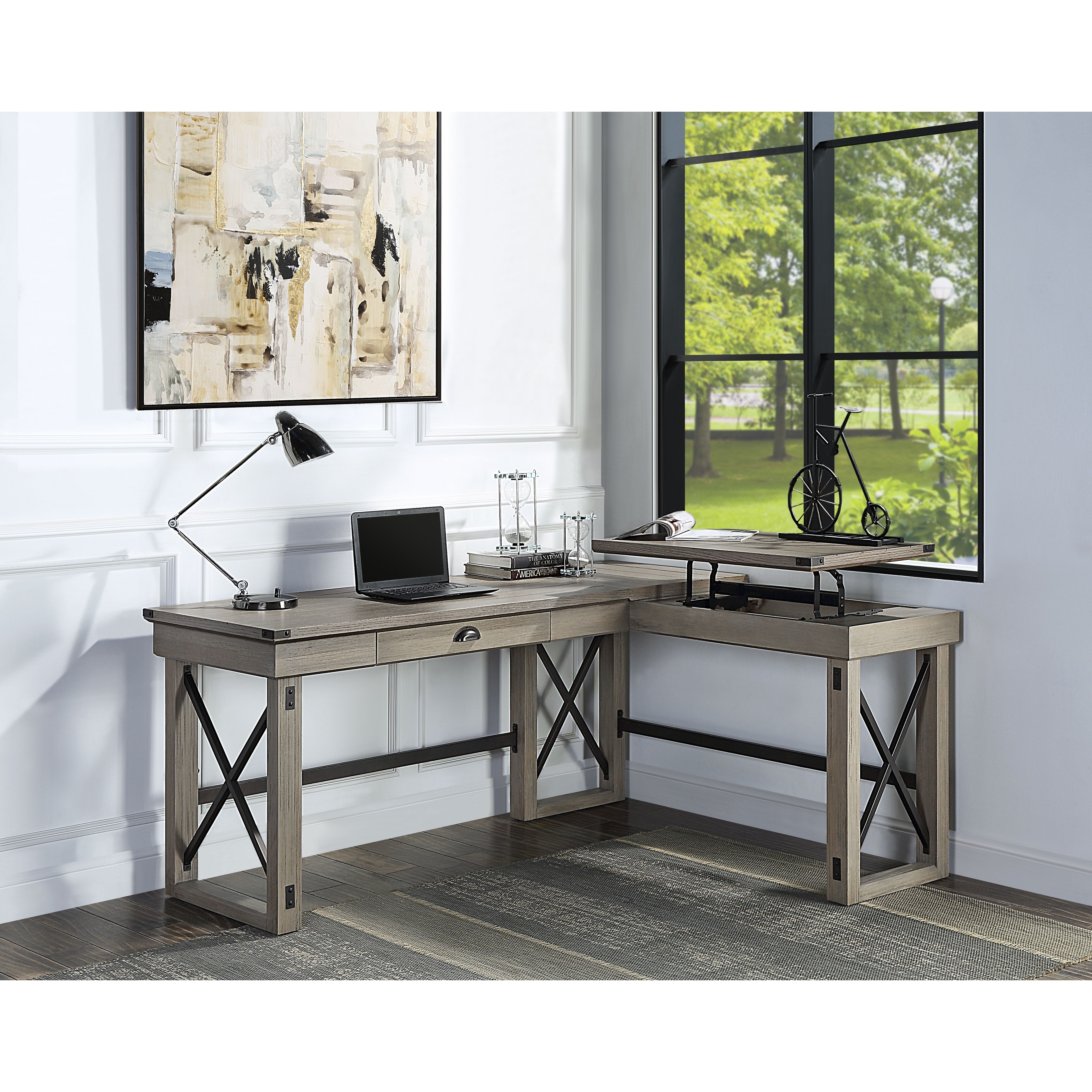 Transitional writing shop desk