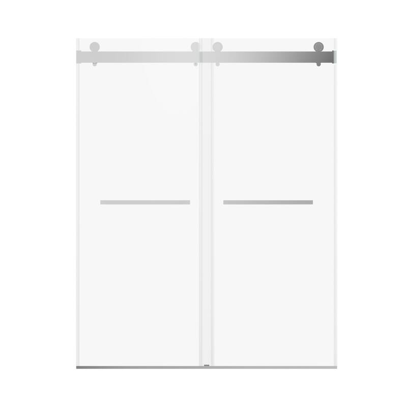 Topcraft Semi-frameless Sliding Double Door Shower Door - Chrome