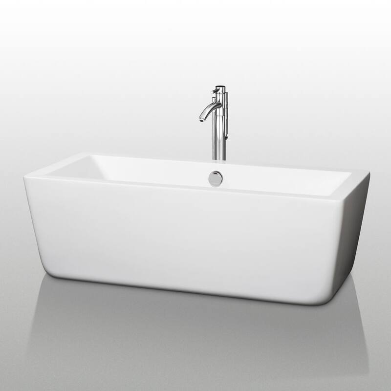 Wyndham Collection Laura 59" Free Standing Acrylic Soaking Tub with