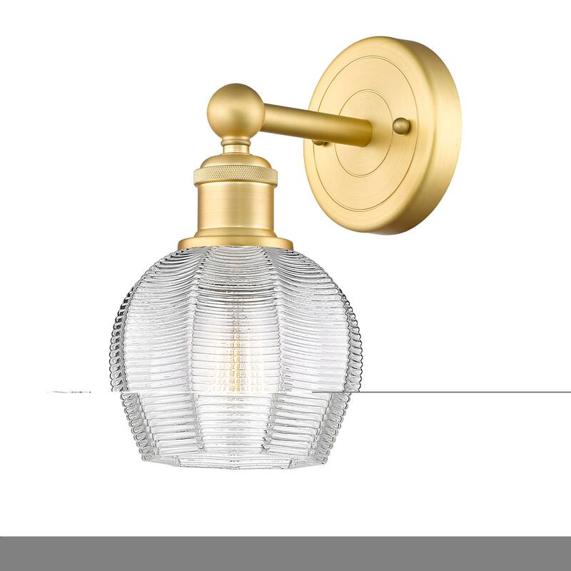 Innovations Lighting 616-1W-11-6 Norfolk Sconce Norfolk 11" Tall Wall - Satin Gold / Clear