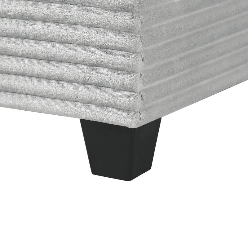 125.2" Corduroy U-Shaped Sectional Sofa with Movable Ottoman and Side Storage Pockets