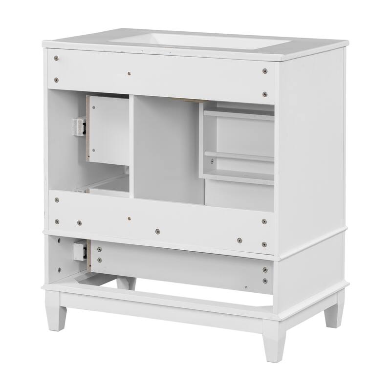 30" Bathroom Vanity with Sink,with Shelf and Three Drawers