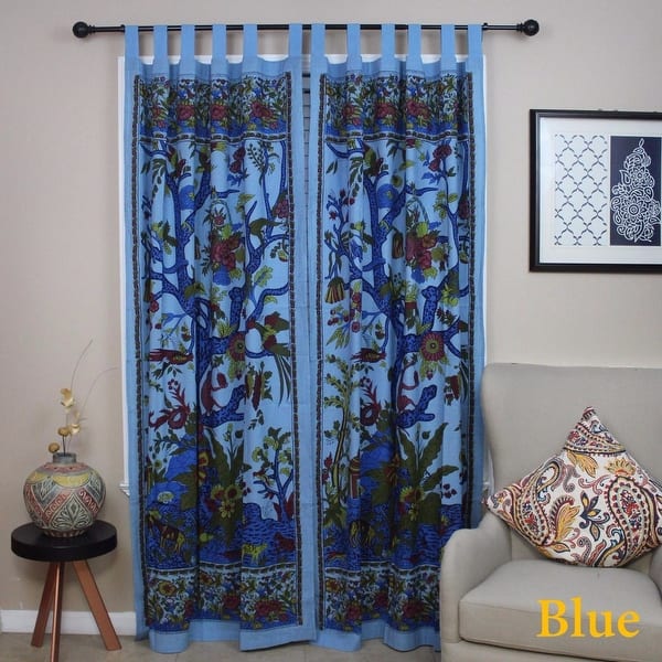 Shop Handmade 100 Cotton Tree Of Life Tab Top Curtain Drape Panel