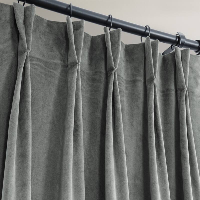 Exclusive Fabrics Signature Pleated Blackout Velvet Curtain (1 Panel)