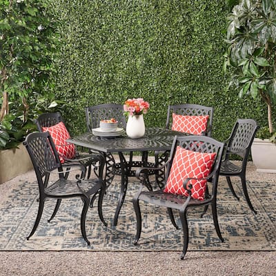 Cayman 7-piece Cast Aluminum Dining Set by Christopher Knight Home