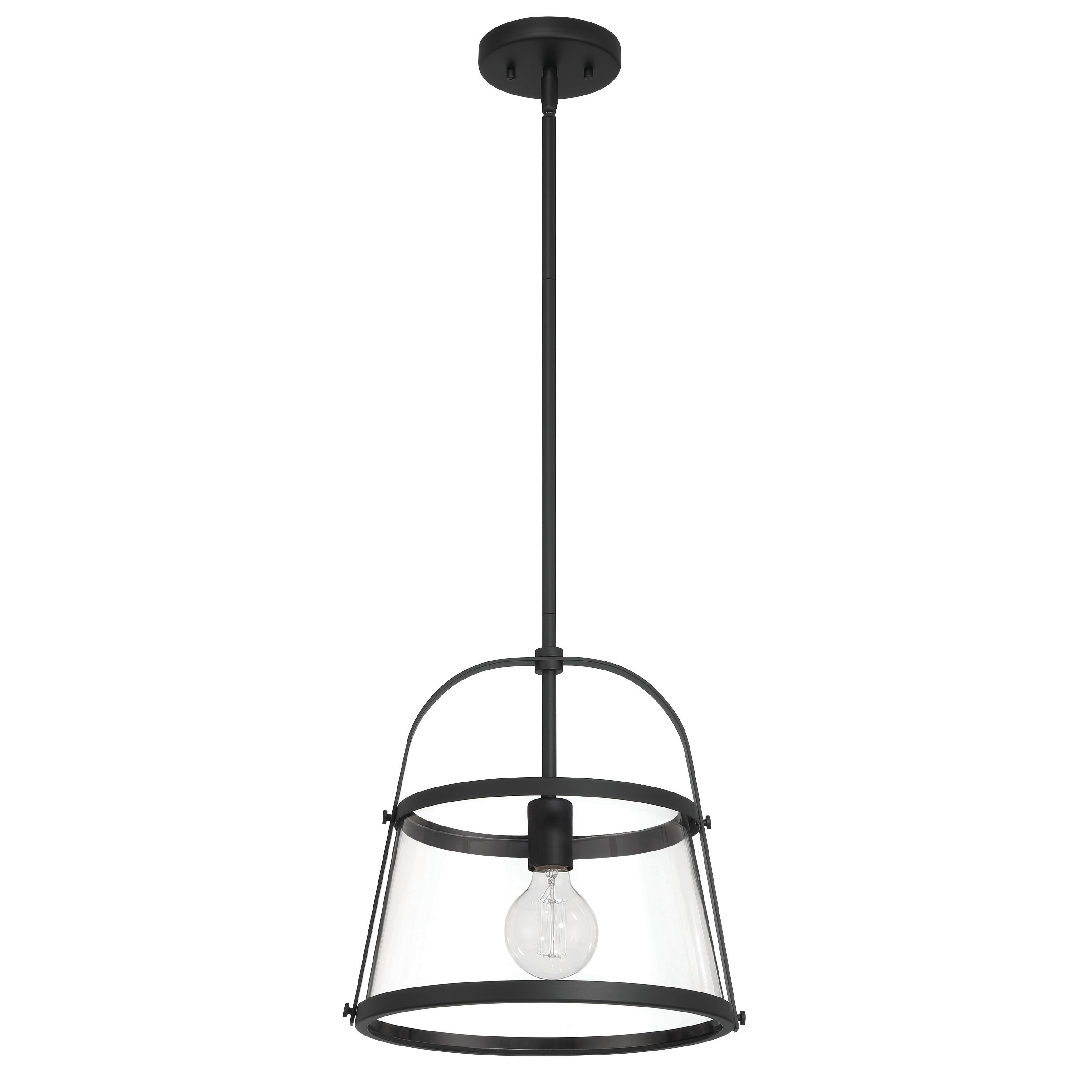 Fallon Metal and Clear Glass Ceiling Light - 13.1"L x 13.1"W x 13.3"H