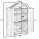 preview thumbnail 5 of 18, Outdoor Wood Lean-to Storage Shed Tool Organizer 3-tier Shelves - 5.8ft x 3ft