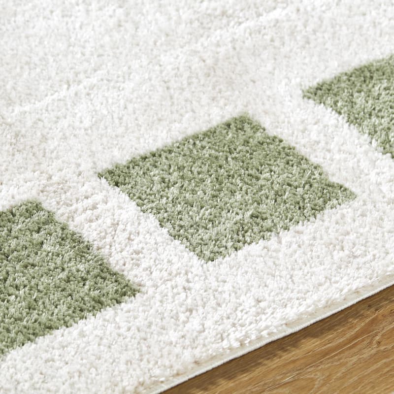 Livabliss Fossay Shag Modern & Contemporary Checkered Washable Area Rug