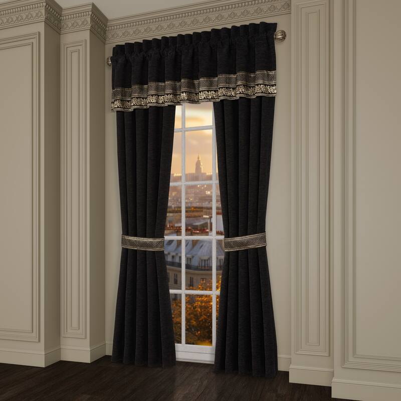 J. Queen New York Laurenza Black Window Panel Pair - 95 Inches