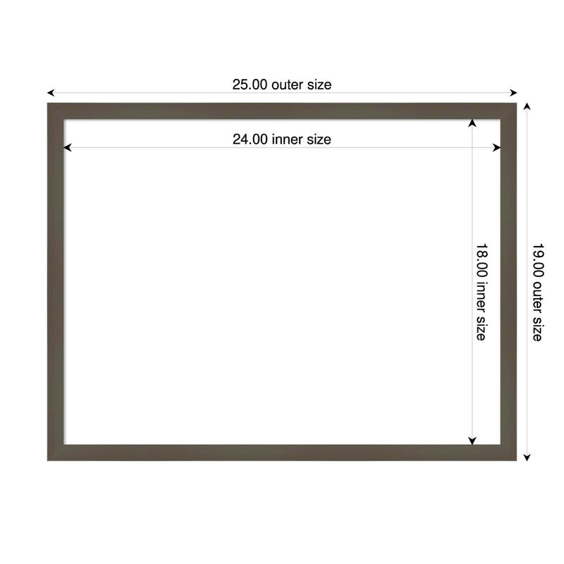 Amanti Art Svelte Clay Grey Framed Dry Erase Magnetic Board - 25 x 19 in - Svelte Clay Grey