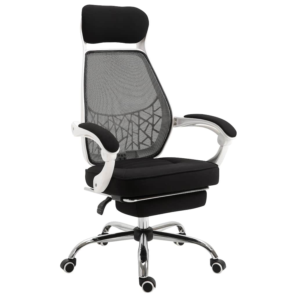 Vinsetto High Back Office Chair with Retractable Footrest