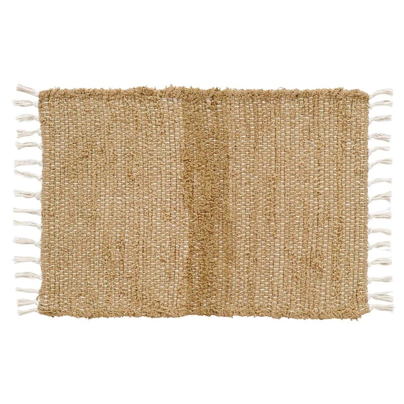 Burlap Natural Chindi-Rag Rug - 1'8" x 2'6"