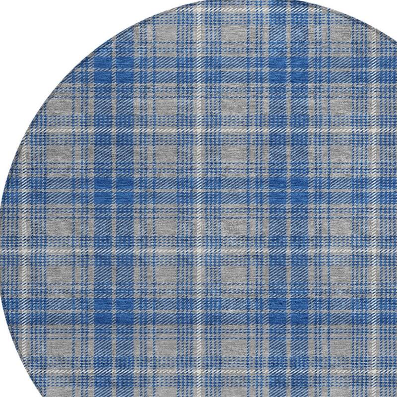HomeRoots Plaid Transitional Rectangle Outdoor Rug