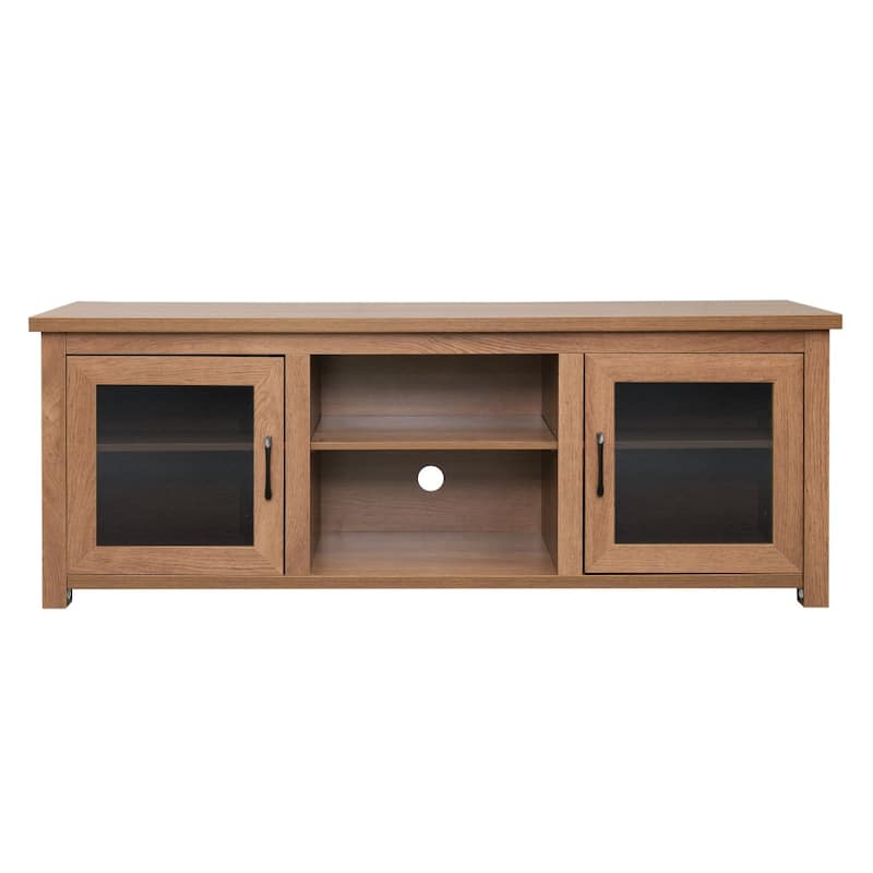 Classic TV Stand for up to 80" TVs-Glass Fronted Doors-Modern Finish - 65"W x 16"D x 23.625"H