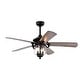 Anisma Anna 28 Inch Mid-Century Modern Style Lighted Ceiling Fan with Remote - Black