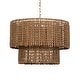 preview thumbnail 4 of 3, Uttermost Biswas Woven Jute 1 Light Pendant - 19"H x 24"Dia.