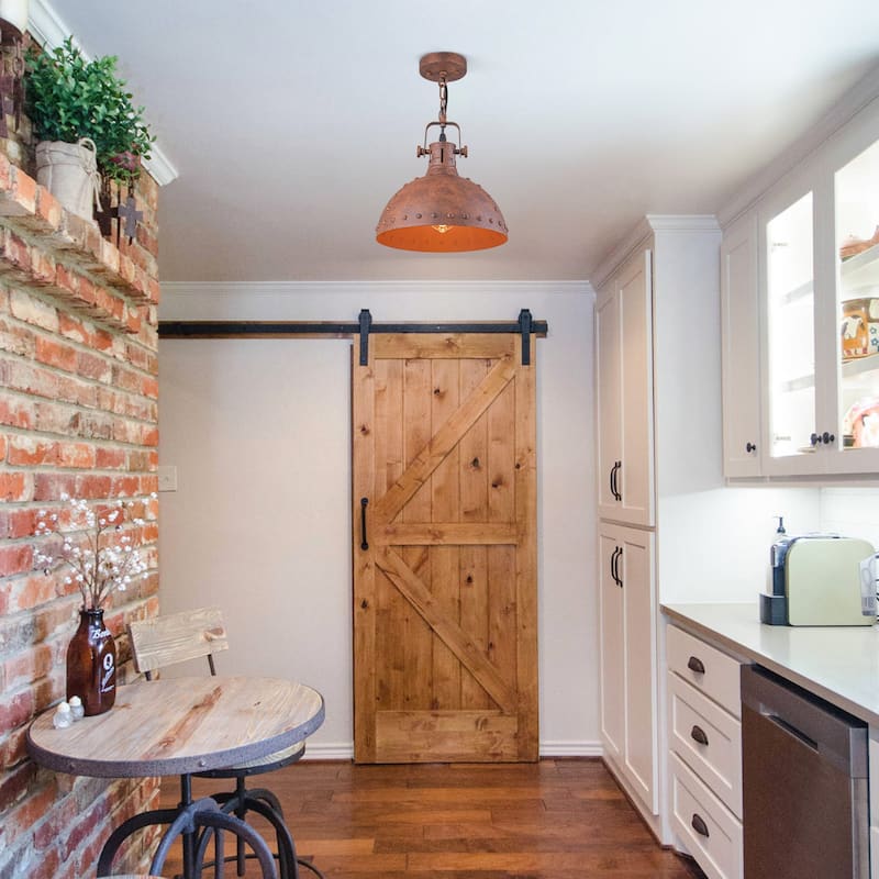 Industrial 1-Light Antique Copper Metal Pendant Light - Antique Copper