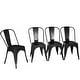 preview thumbnail 22 of 21, Set of 4 Dining Side Chair Stackable Bistro Cafe Metal Stool GunBlack - See details