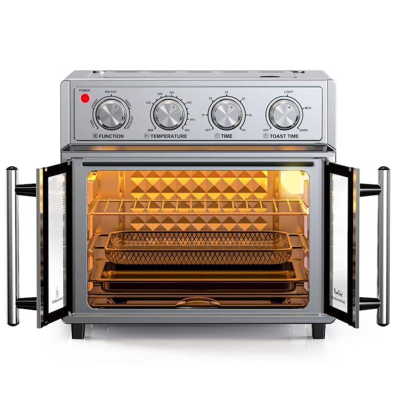 26QT Extra-Large French Double-Door Air Fryer Convection Toaster Oven, 1700W, 7 Preset Menus, 7-in-1 Multi-Function