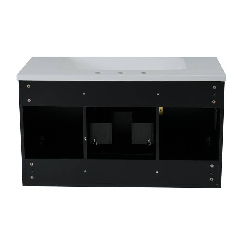 72'' Wall Mounted Bathroom Vanity with White Integrated Resin Sink - 72'' x 18'' x 20.3''