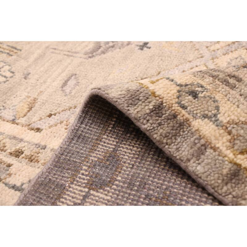 ECARPETGALLERY Hand-knotted Jules Serapi Ivory, Light Grey Wool Rug - 9'1 x 12'0