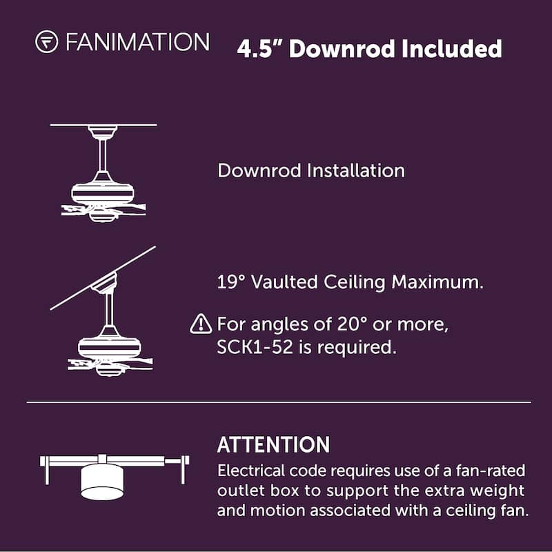 Fanimation Klear 56 inch Indoor/Outdoor Smart Ceiling Fan with LED CCT Select Light Kit and Remote - Brushed Satin Brass & White