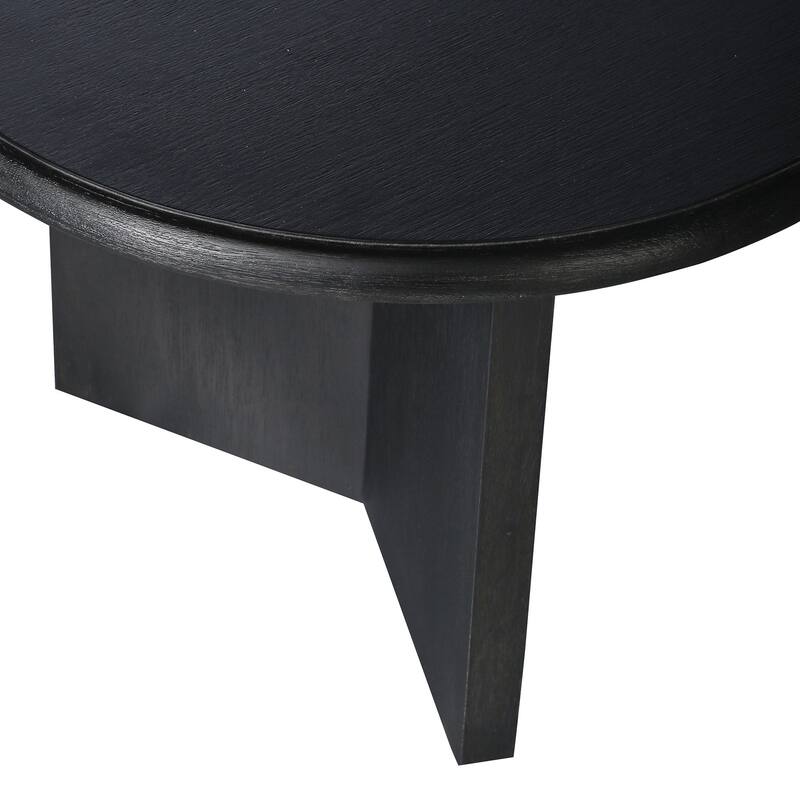 Mandalay Oval Mango Wood Black Coffee Table by East at Main
