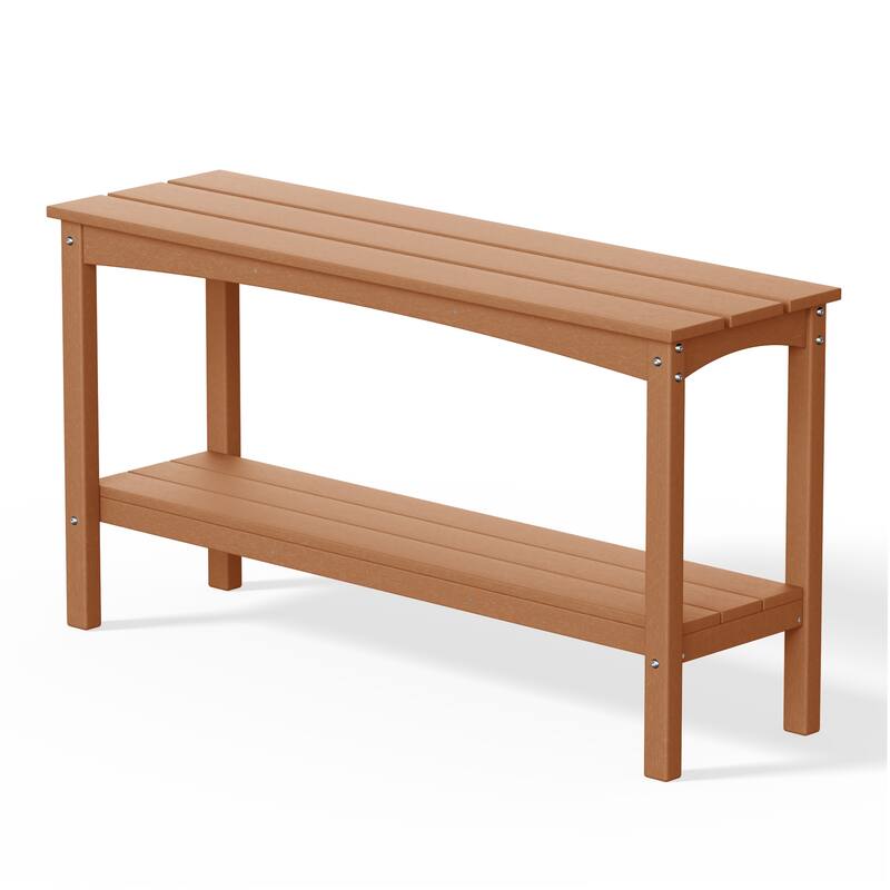 Laguna Hdpe All Weather Outdoor Patio Two Shelf Table