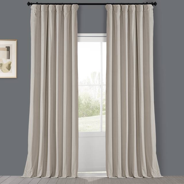 Porch & Den Riedweg Plush Velvet Curtain - 50 X 108 - Au Lait Creme