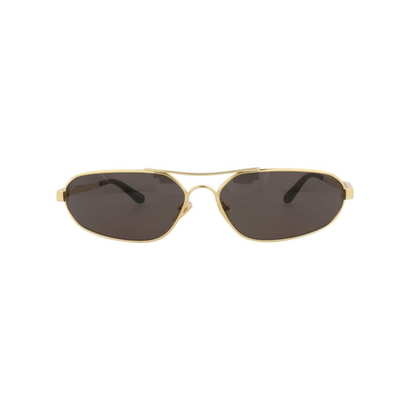 Balenciaga Shield-Frame Metal Sunglasses - Gold Gold Grey - NS