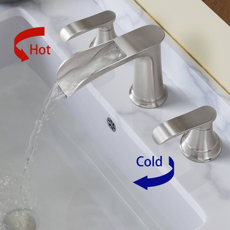 Topcraft Two Handle Waterfall Bathroom Faucet with Pop-Up Drainer
