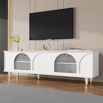 Contemporary TV Stand with Adjustable Shelves