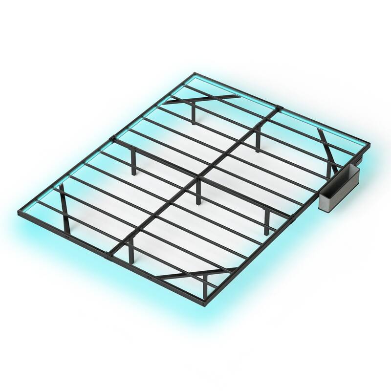 Floating Metal Platform Bed with LED & Charging Station