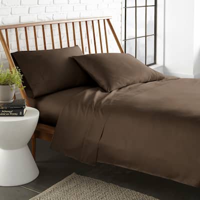 Veratex 800 Thread Count Cotton Bed Sheet Set Espresso Chocolate