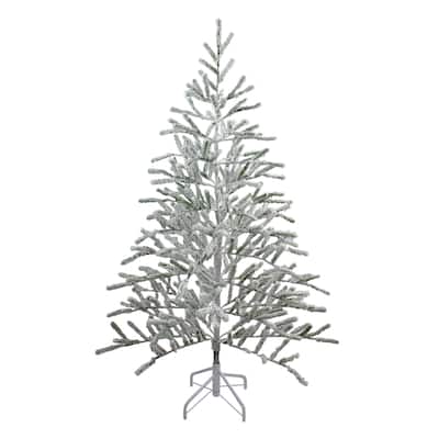 5' Flocked Alpine Twig Artificial Christmas Tree - Unlit - 5 Foot