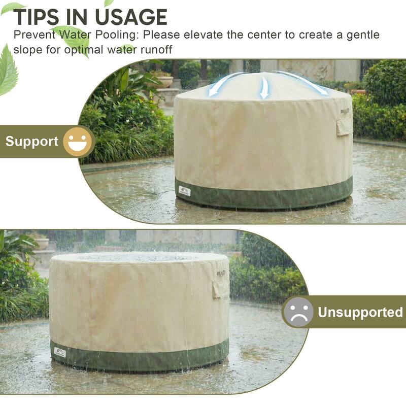 Aoodor Heavy Duty Outdoor Round Furniture Set Cover