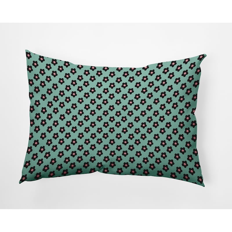 Flower Power Decorative Throw Pillow - Spring Green - 14" x 20"