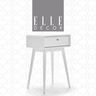 Minimalist White Wooden One Drawer Side Table, Versatile Nightstand or ...