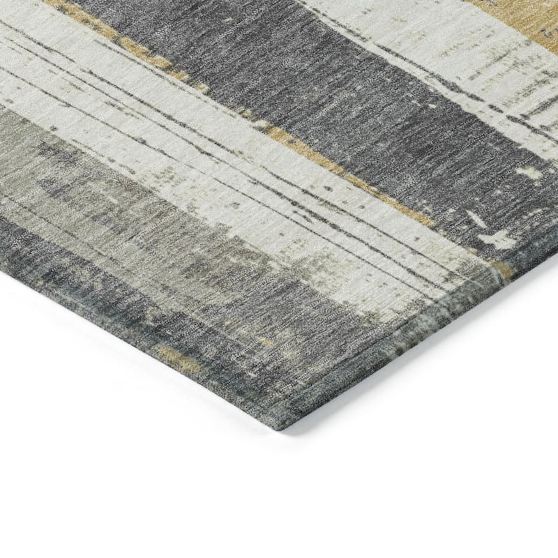 HomeRoots Striped Transitional Rectangle Outdoor Rug