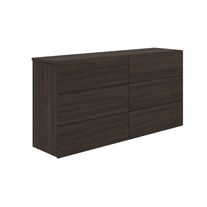 Dark Oak Melamine Dresser with Smooth Glide Drawers, Modern Design, and Durable Construction for Bedroom Storage