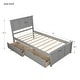 preview thumbnail 3 of 16, Platform Storage Bed, 2 drawers with wheels, Twin Size Frame