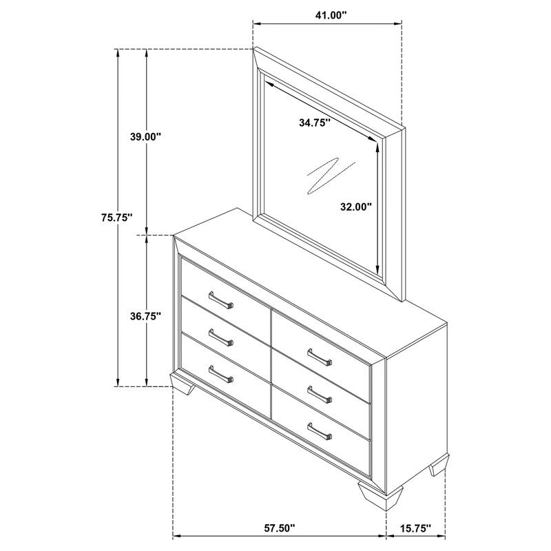 Kauffman Transitional Wood 6-drawer Dresser