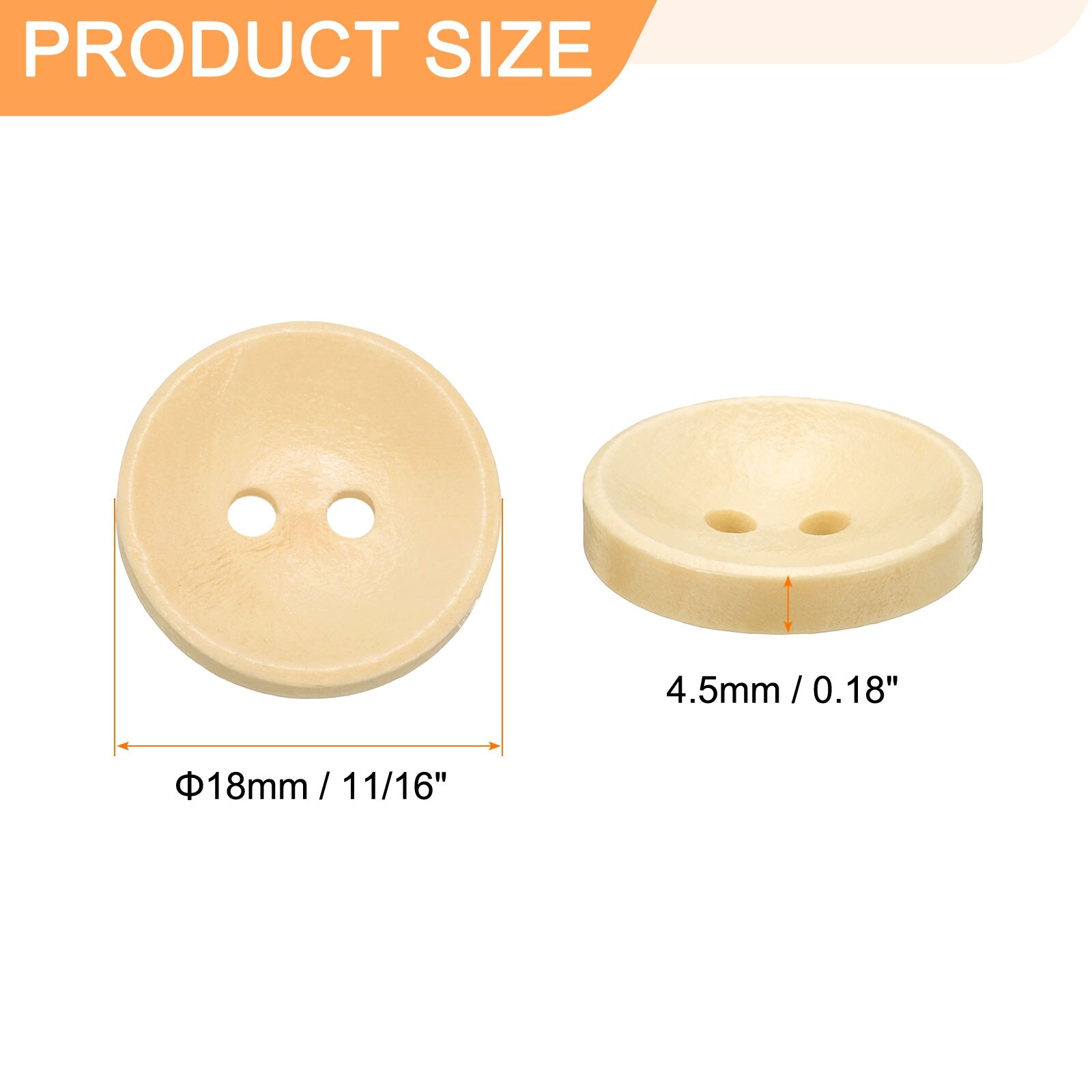 Wooden Sewing Button 2 Holes Wood Round Craft Replacement Buttons for Clothing DIY Crafts Decoration
