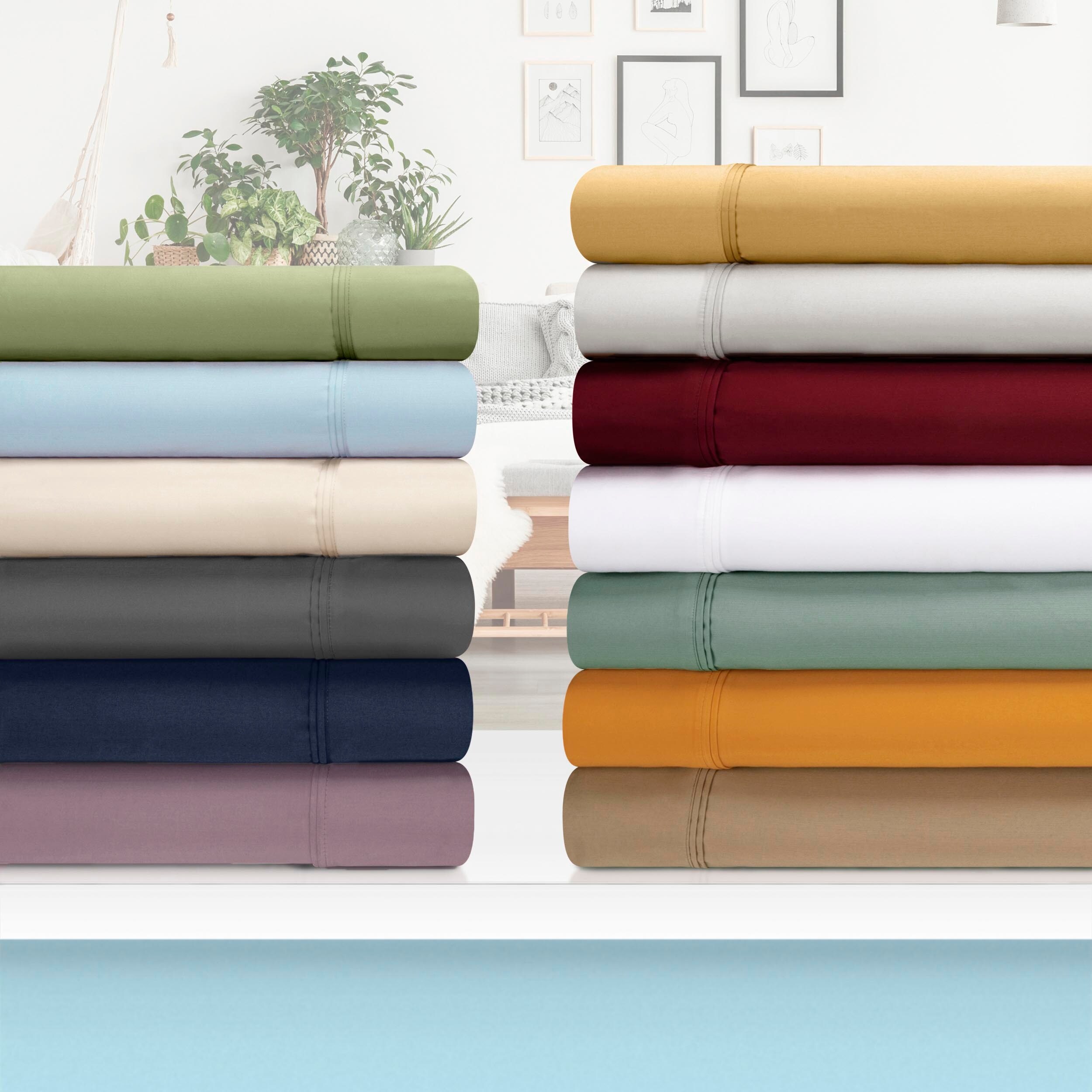 1200 Thread Count Egyptian Cotton Sheet Set Extra Deep Pocket Peach Solid 