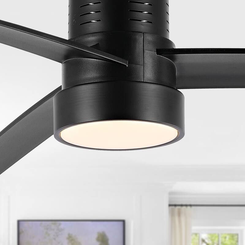 SAFAVIEH Lighting Tifanie Led Ceiling Fan - 52 In. W x 52 In. D x 13 In. H - Black - 52Wx52Dx13H