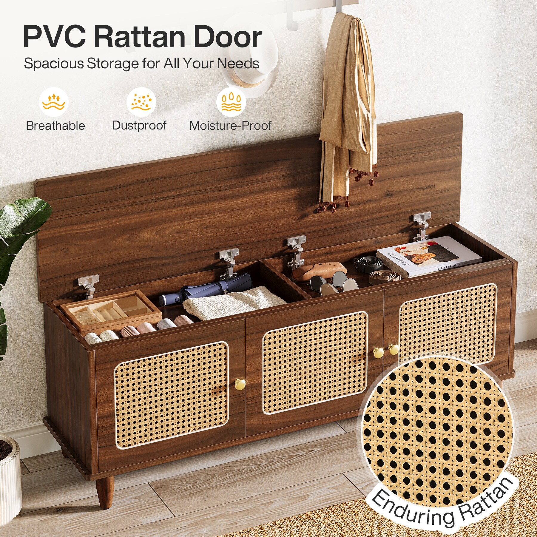 Lift Top Shoe Storage Bench, Entryway Shoe Cabinet with Seating