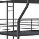 preview thumbnail 5 of 8, Black Full over Twin over Full Metal Triple Bunk Bed with Ladder