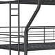 preview thumbnail 5 of 8, Black Full over Twin over Full Size Metal Furniture Triple Bunk Bed with Ladder and Fence for Bedroom