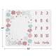 preview thumbnail 4 of 4, Floral Rose Flowers Girl Baby Monthly Milestone Blanket - Blush Pink Teal Aqua Blue Grey Pop Flower Boho Shabby Chic Watercolor